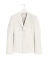 Lemaire Single-breasted Fitted Tailored Jacket In White