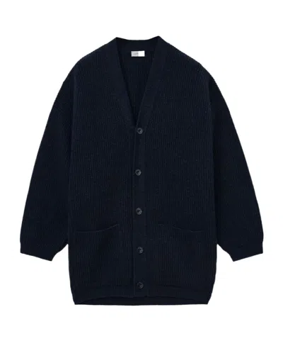 Lemaire Single-breasted Knitted Cardigan In Black