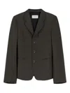 Lemaire Single-breasted Tailored Blazer In Green