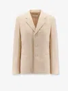Lemaire Single-breasted Wool And Viscose Blazer In Neutral