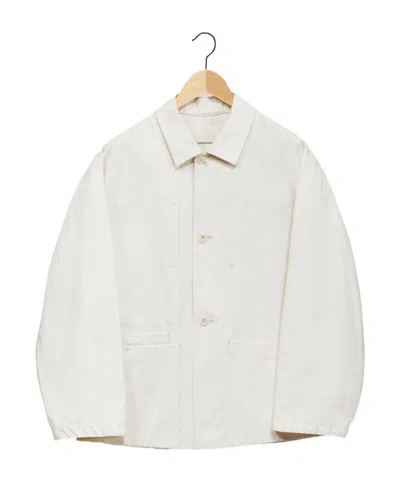 Lemaire Single-breasted Work Jacket In Nude