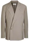 Lemaire Double-breasted Tailored Blazer In Neutral