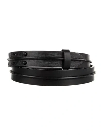 Pre-owned Lemaire Skinny Leather Belt In Black