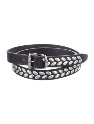 Pre-owned Lemaire Skinny Leather Belt In Black