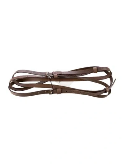 Pre-owned Lemaire Skinny Leather Waist Belt W/ Tags In Brown