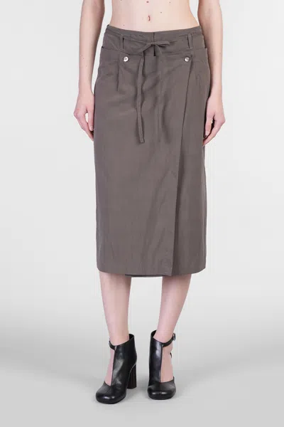Lemaire Skirt In Brown Wool And Polyester In Gray