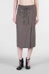 Lemaire Skirt In Brown Wool And Polyester In Gray