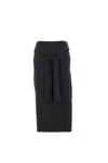 Lemaire Midi Skirt With Self-tie Belt In Black
