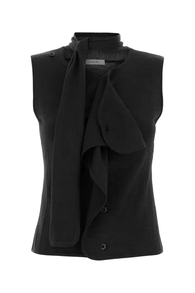 Lemaire Slate Acrylic And Wool Vest In Black