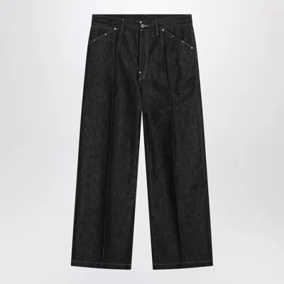 Lemaire Slate-colored Jeans With Studs In Black