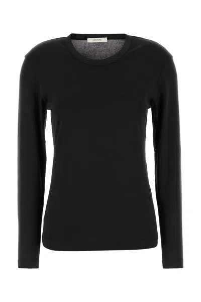 Lemaire Slate Cotton T-shirt In Black