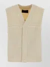 Lemaire Sleeveless Canvas Vest Front Pockets In Neutral