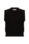 Lemaire Sleeveless Crewneck Knitted Vest In Black