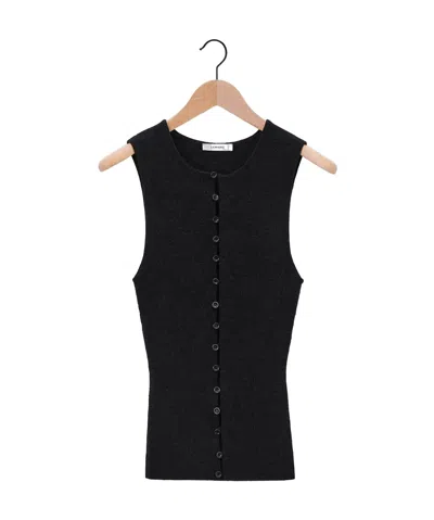Lemaire Sleeveless Knitted Cardigan In Black