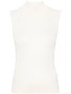 LEMAIRE LEMAIRE SLEEVELESS KNITTED TOP WITH MOCK NECK