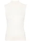 Lemaire Mock-neck Sleeveless Knitted Top In Nude & Neutrals