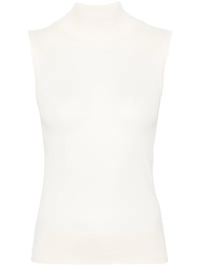 LEMAIRE LEMAIRE SLEEVELESS KNITTED TOP WITH MOCK NECK