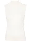 Lemaire Mock-neck Sleeveless Knitted Top In Nude & Neutrals
