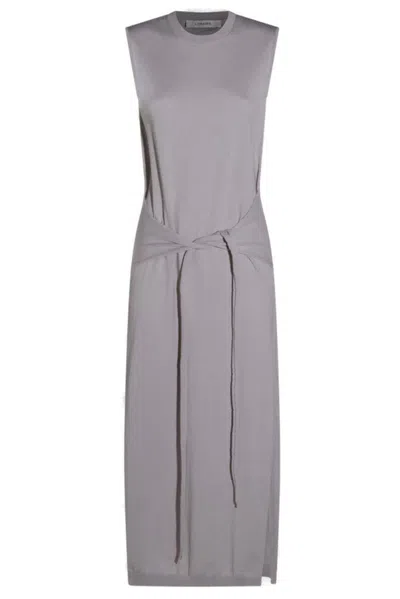 Lemaire Sleeveless Knotted Dress In Gray
