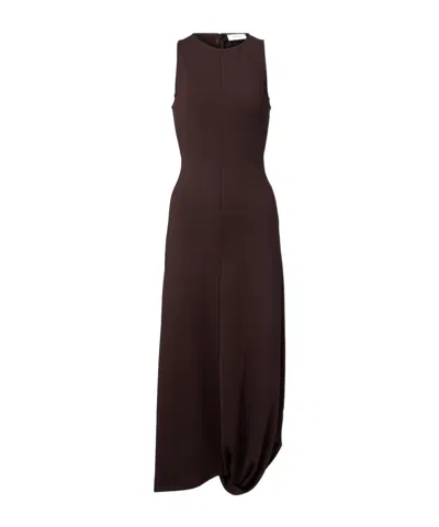 Lemaire Sleeveless Midi Dress In Brown