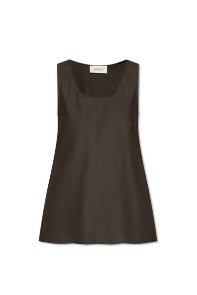 Lemaire Sleeveless Scoop Neck Top In Brown