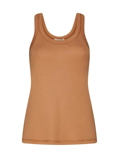 Lemaire Sleeveless Tank Top In Burnt Sand