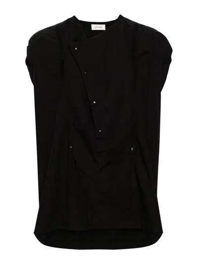 Lemaire Panelled Sleeveless Blouse In Black