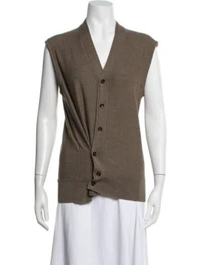 Pre-owned Lemaire Sleeveless Twisted V-neck Sweater In Neutrals
