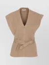 Lemaire Beige Denim Chasuble Top In Brown