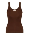 Lemaire Scoop-neck Cotton Tank Top In Brown