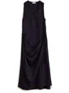 Lemaire Draped Midi Dress With Side Tie Details