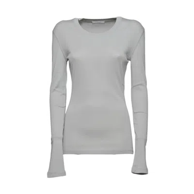 Lemaire Slim-fit Long Sleeve Cotton Jersey Top In Grey