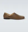 Lemaire Slippers Leather-lined Leather Loafers In Br441 Khaki Brown