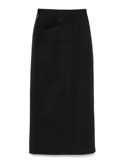 Lemaire Slited Midi Skirt In Black