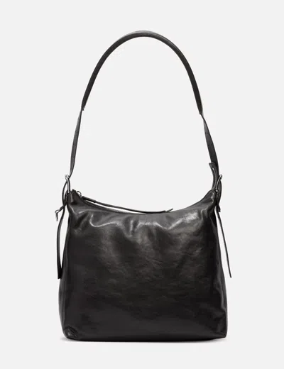 Lemaire Small Belted Hobo Bag In Black
