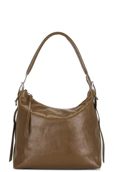 Lemaire Small Belted Hobo Bag In Dark Bronze
