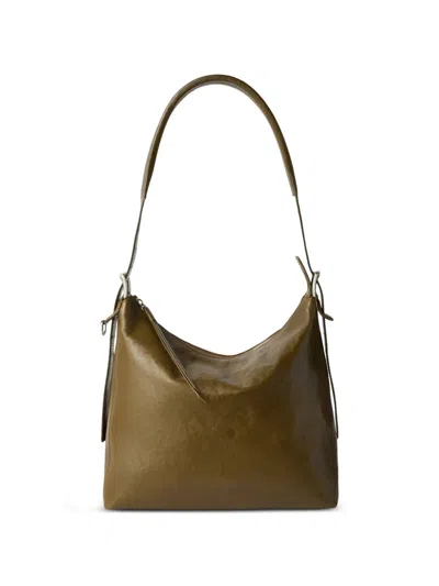 Lemaire Small Belted Hobo Bag In Leather In Orange
