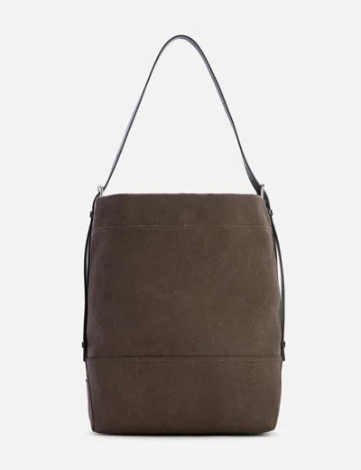 Lemaire Small Belted Tote Bag In Brown/褐色/브라운/ブラウン