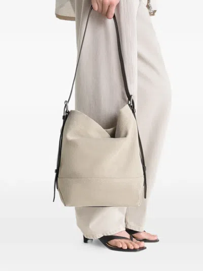 Lemaire Small Belted Tote Bag In Neutral