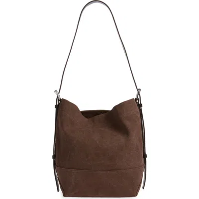 Lemaire Small Belted Tote In Dark Chocolate