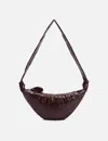 Lemaire Small Croissant Bag In Brown Coated Cotton Women In Brown