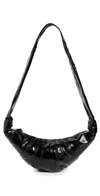 Lemaire Small Coated Croissant Bag Black In Black