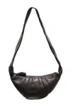 Lemaire Large Croissant Coated Cotton Bag In Black