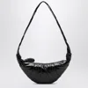 Lemaire Small Croissant Bag In Black Coated Cotton In Black