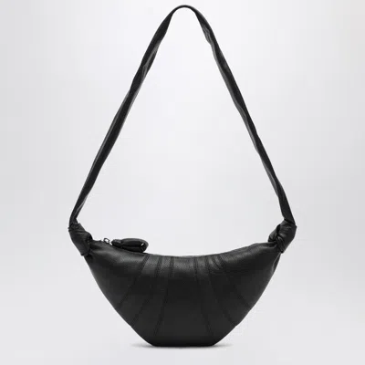 Lemaire Small Croissant Bag In Black Leather Men