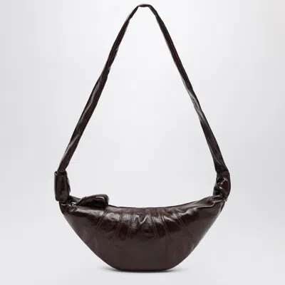 Lemaire Small Croissant Bag In Brown Coated Cotton Women