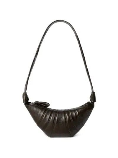 Lemaire Small Croissant Bag In Coated Cotton In Green