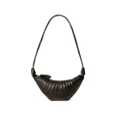 Lemaire Small Croissant Bag In Coated Cotton In Brown