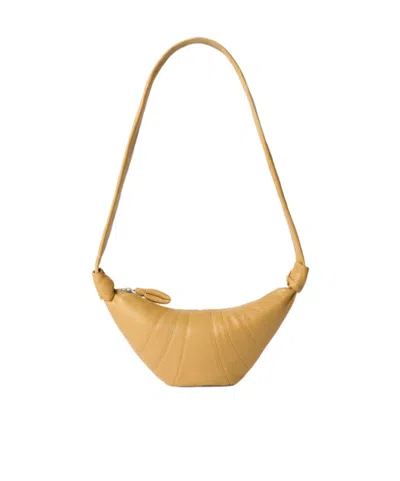 Lemaire Small Croissant Bag In Goat Leather In Yellow
