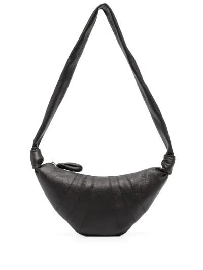 Lemaire Small Croissant Bag Soft Grained Leather In Brown
